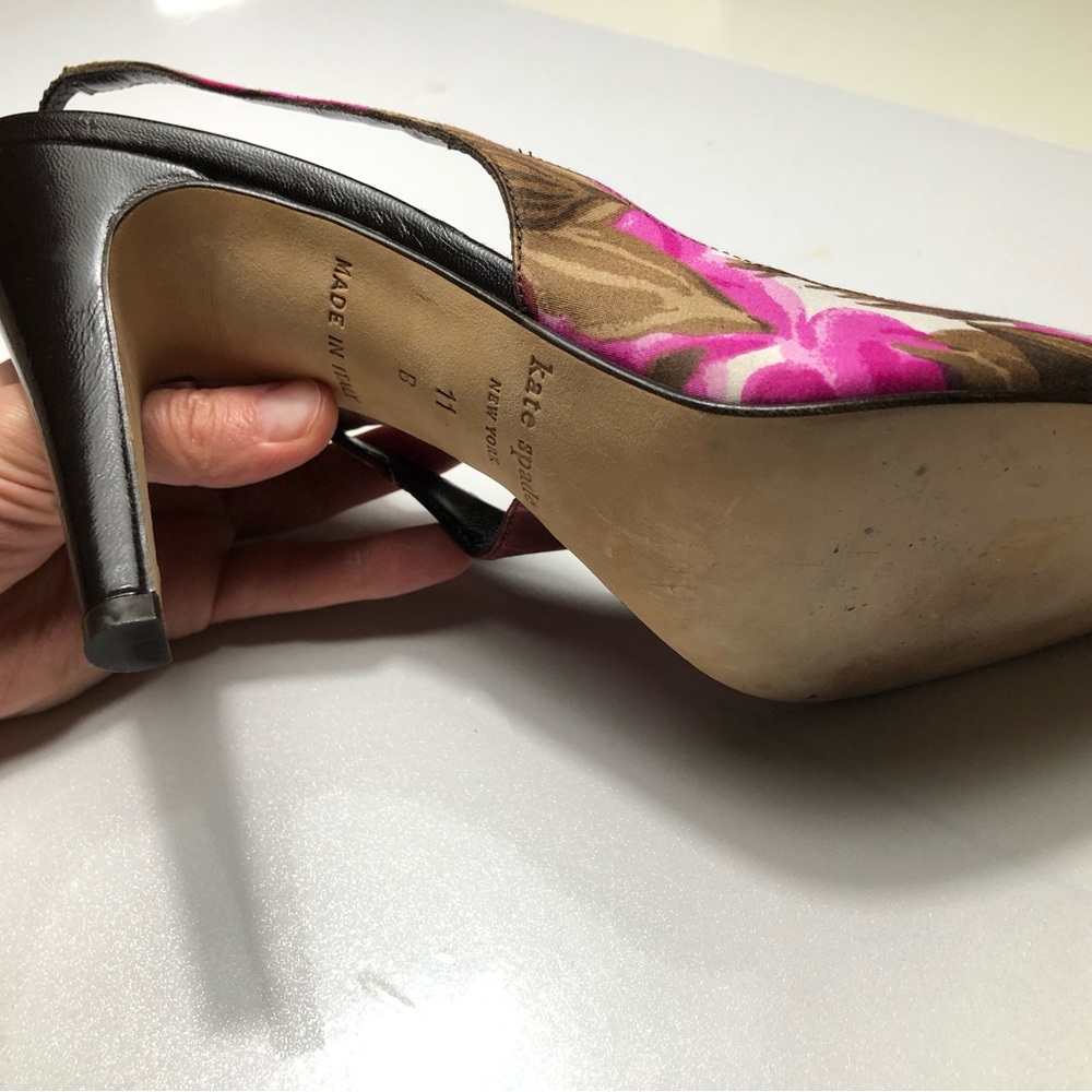Kate Spade New York Floral Slingback Pumps Heels Closed Toe Sz 11B Made in 🇮🇹 - Picture 13 of 15